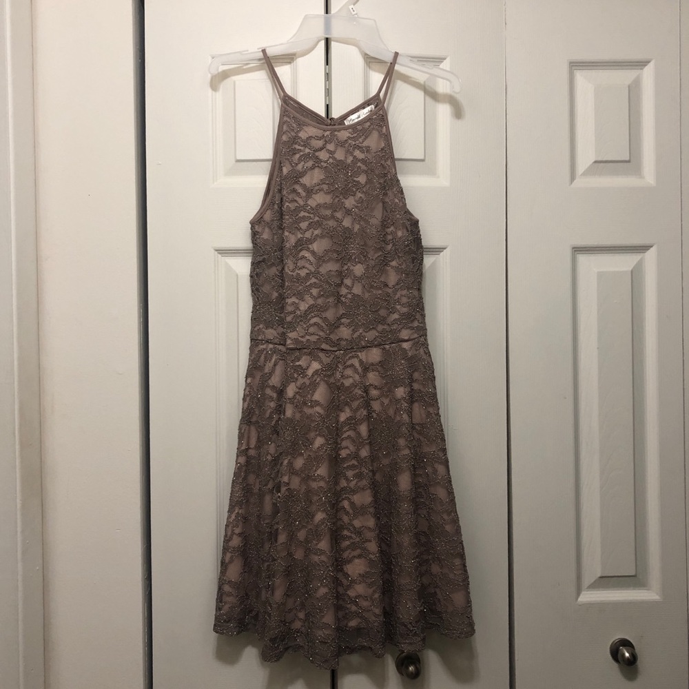 Glittery taupe dress